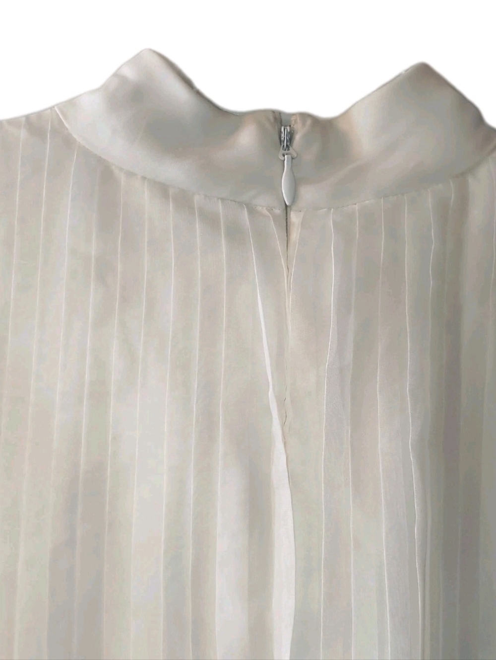 NWOT Bridal by ELOQUII White Pleated Mini Dress 16 Cape Sleeve Shower Party - Picture 8 of 9